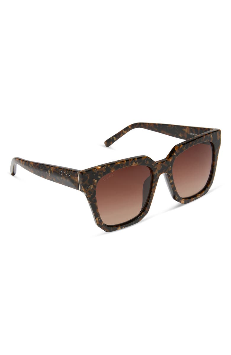DIFF Ariana 54mm Gradient Square Sunglasses, Alternate, color, Glitter Tortoise / Brown