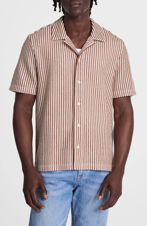 Textured Knit Camp Shirt