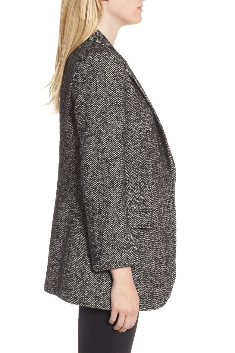 Merilee Jacket, Alternate, color, BLACK/ CREAM