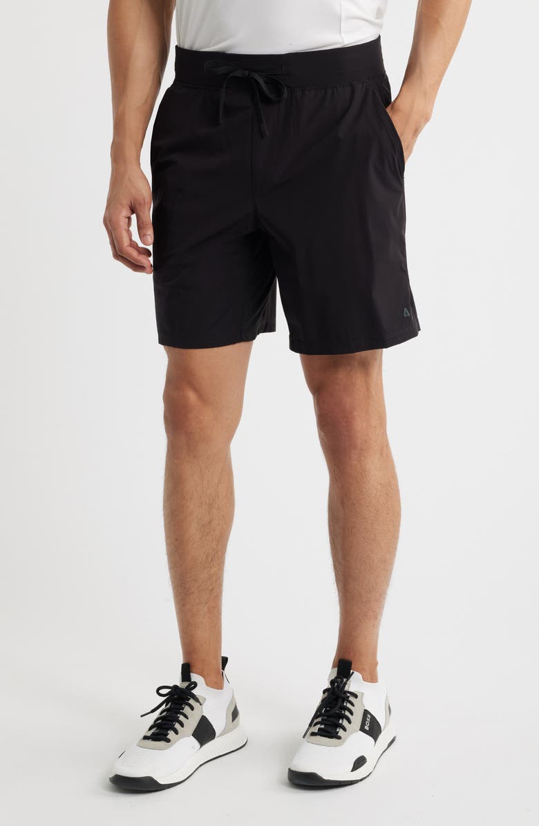 BOSS Active Move 7-Inch Athleisure Shorts, Main, color, Black