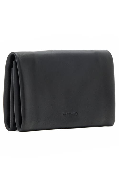 Allsaints Womens Harluna Logo-debossed Leather Wallet Black In Black