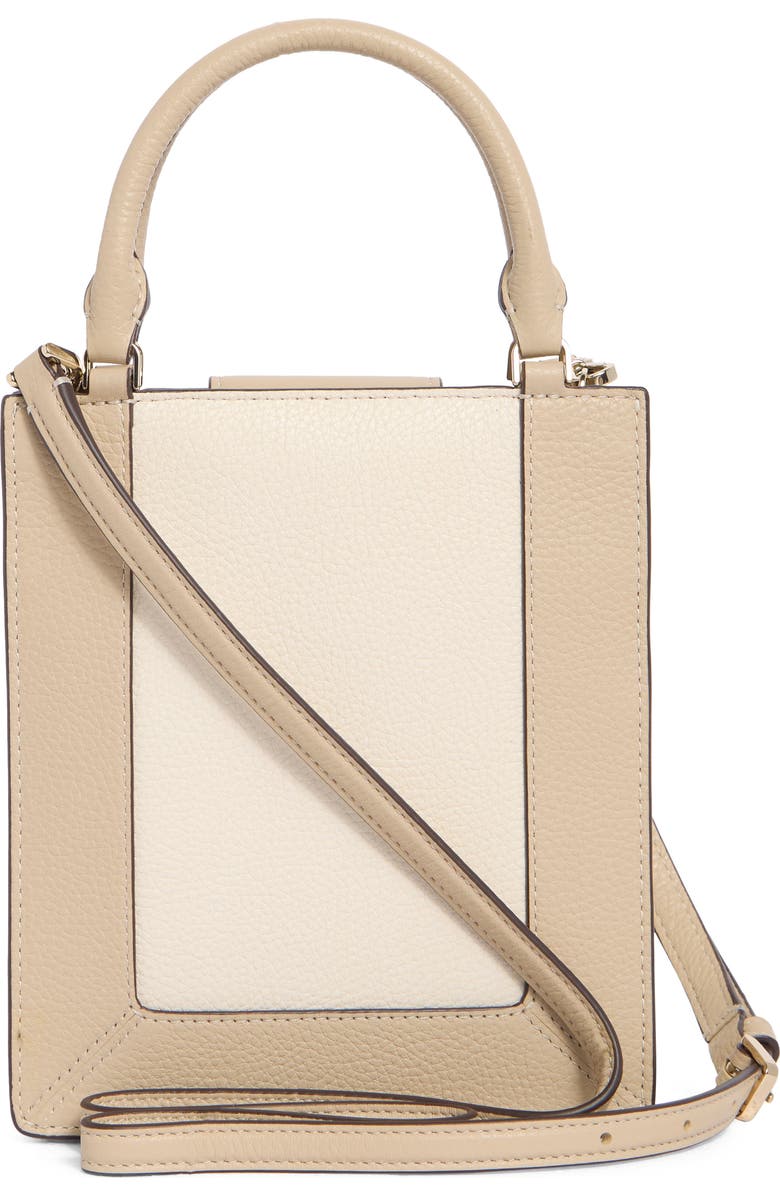 Kate Spade New York lena colorblocked pebbled leather mini tote bag, Alternate, color, Light Sand Multi