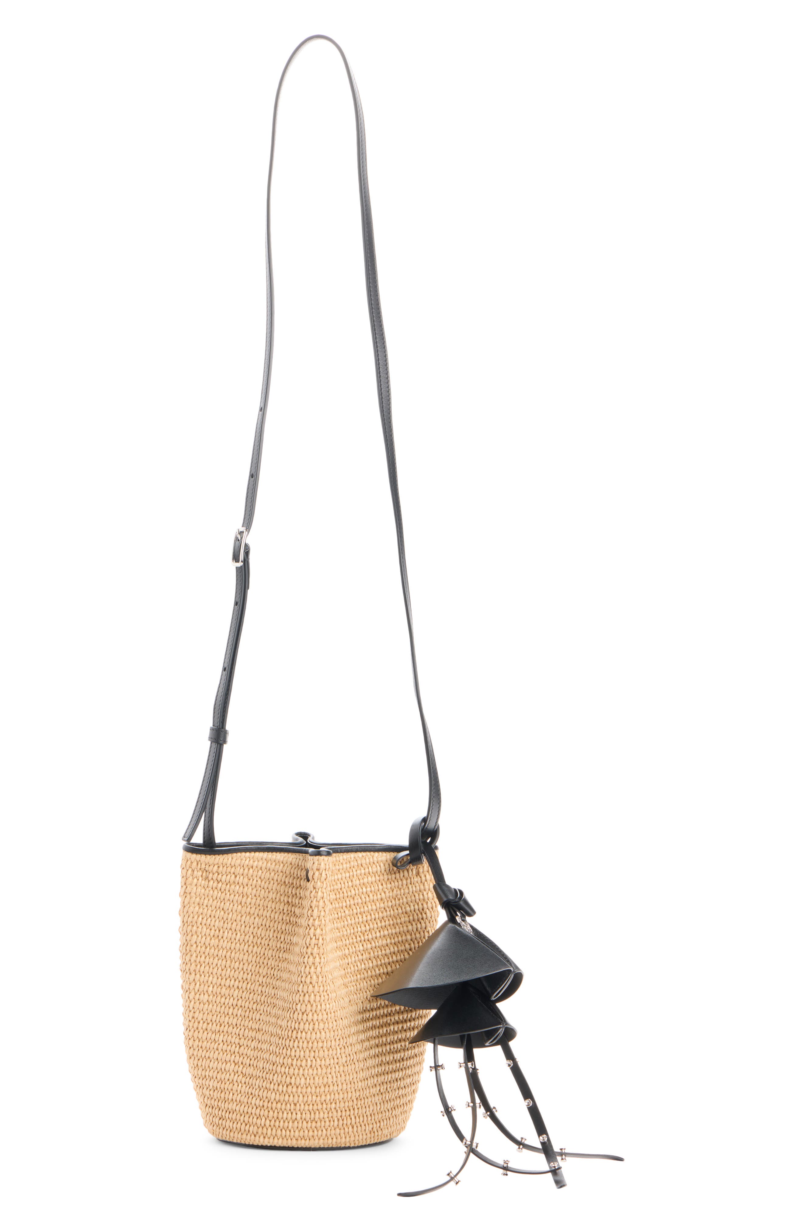 Givenchy Nano Snap Raffia Bucket Bag, Alternate, color, Natural