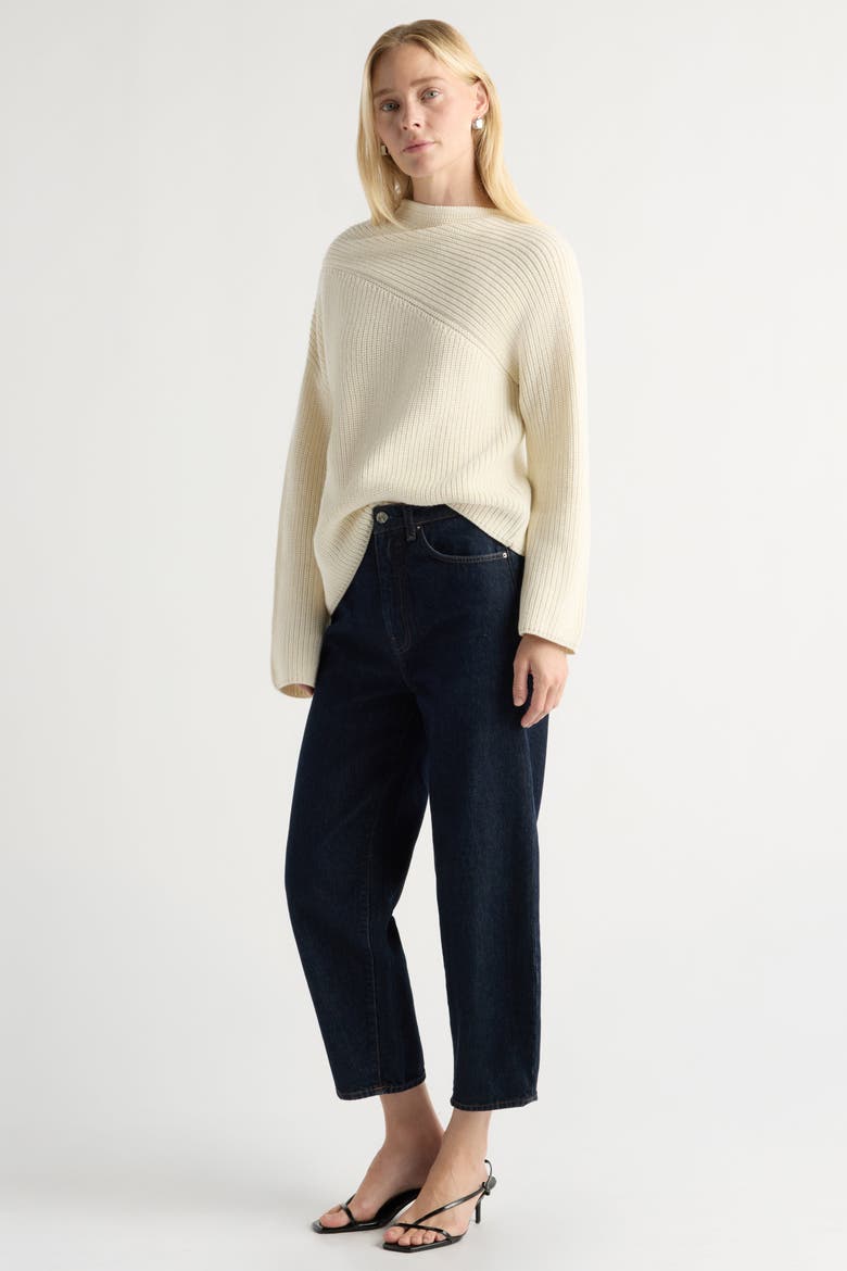 Julisa Asymmetric-neck Sweater, Alternate, color, Cream