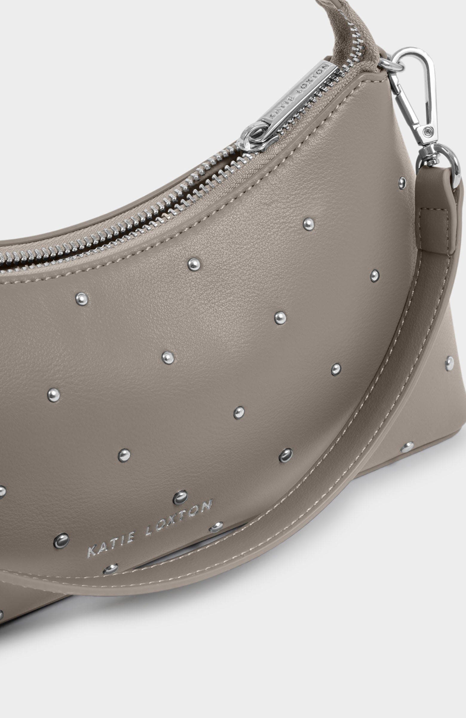 Miley Small Shoulder Bag, Alternate, color, Silver Mink Studded