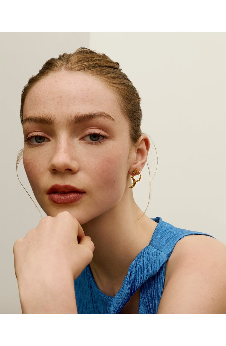 Ottoman Hands Star and Moon Drop Earrings, Alternate, color, 