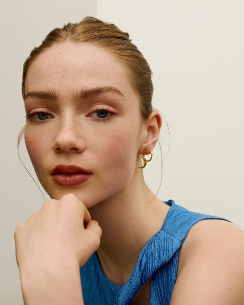 Ottoman Hands Star And Moon Drop Earrings In Gold