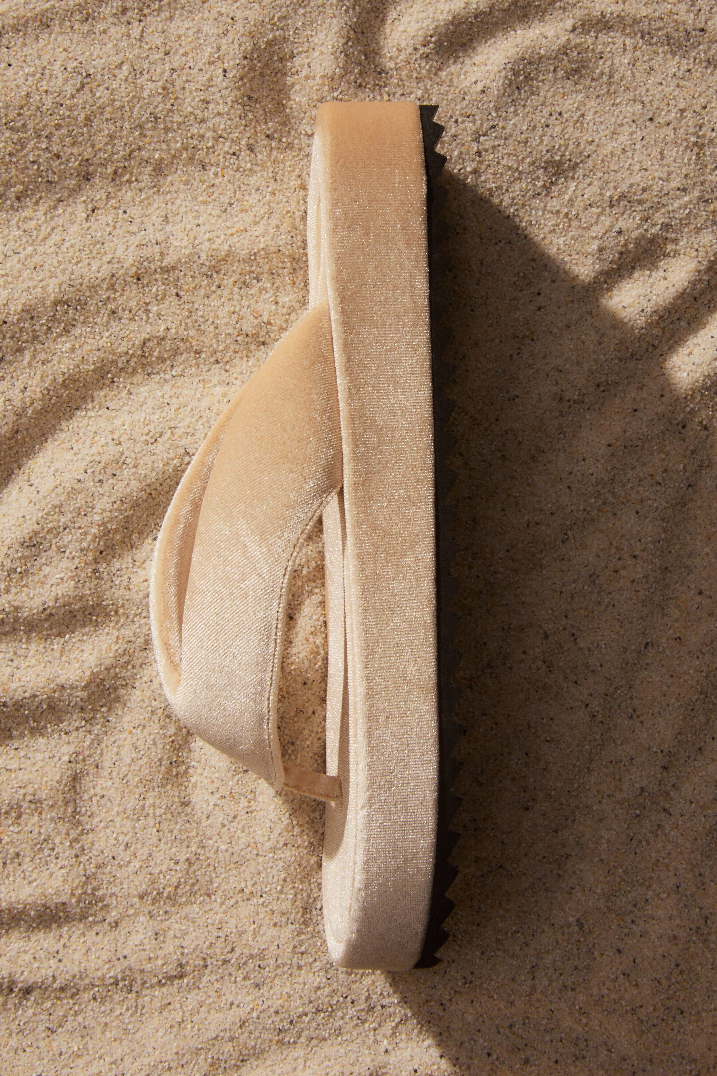 H&M Velour Flip-flops, Alternate, color, Light Beige