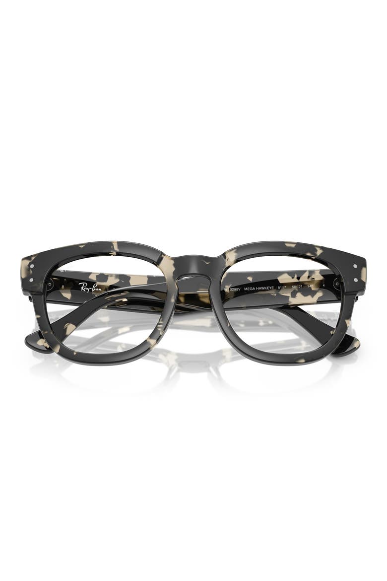 50mm Small Square Optical Glasses, Alternate, color, GREY HAVANA