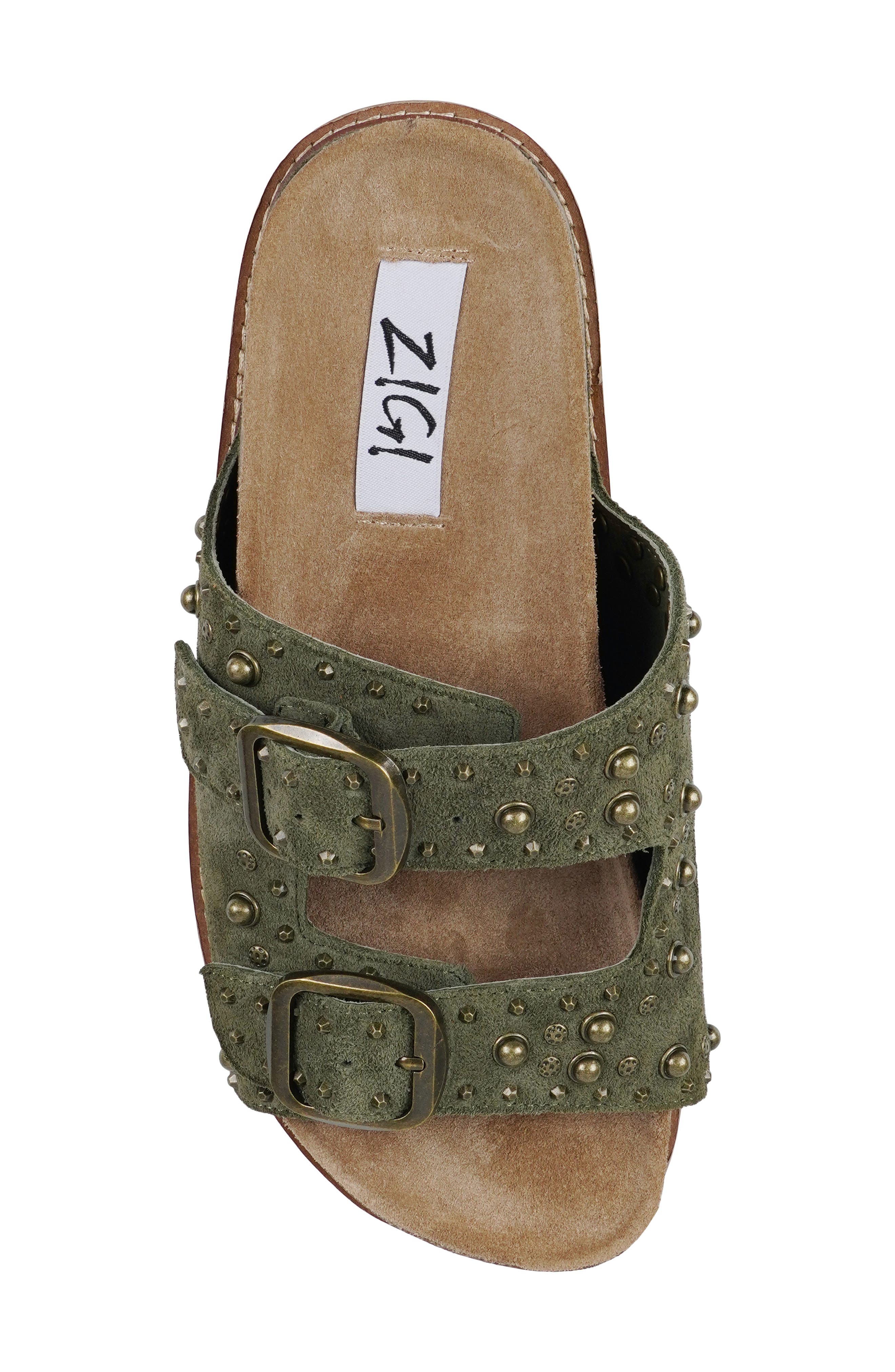 Studded Platform Sandal, Alternate, color, ARMY GREEN