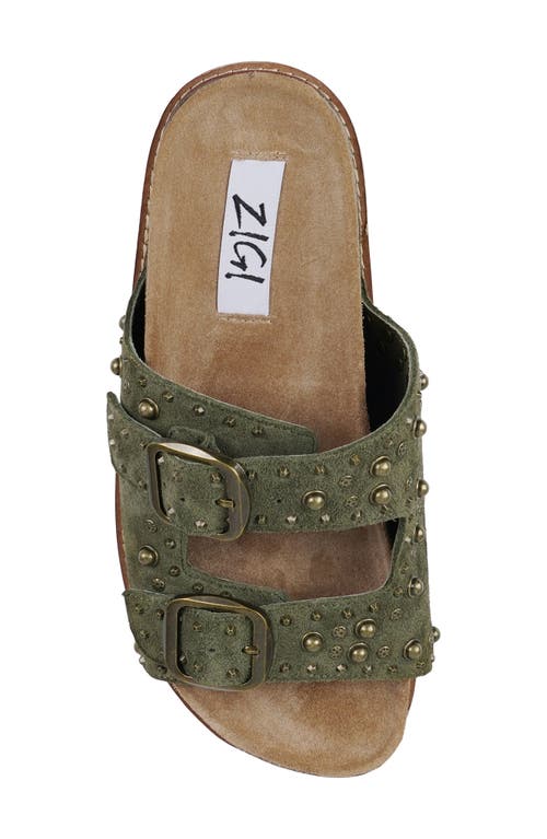 Zigi Studded Platform Sandal In Green