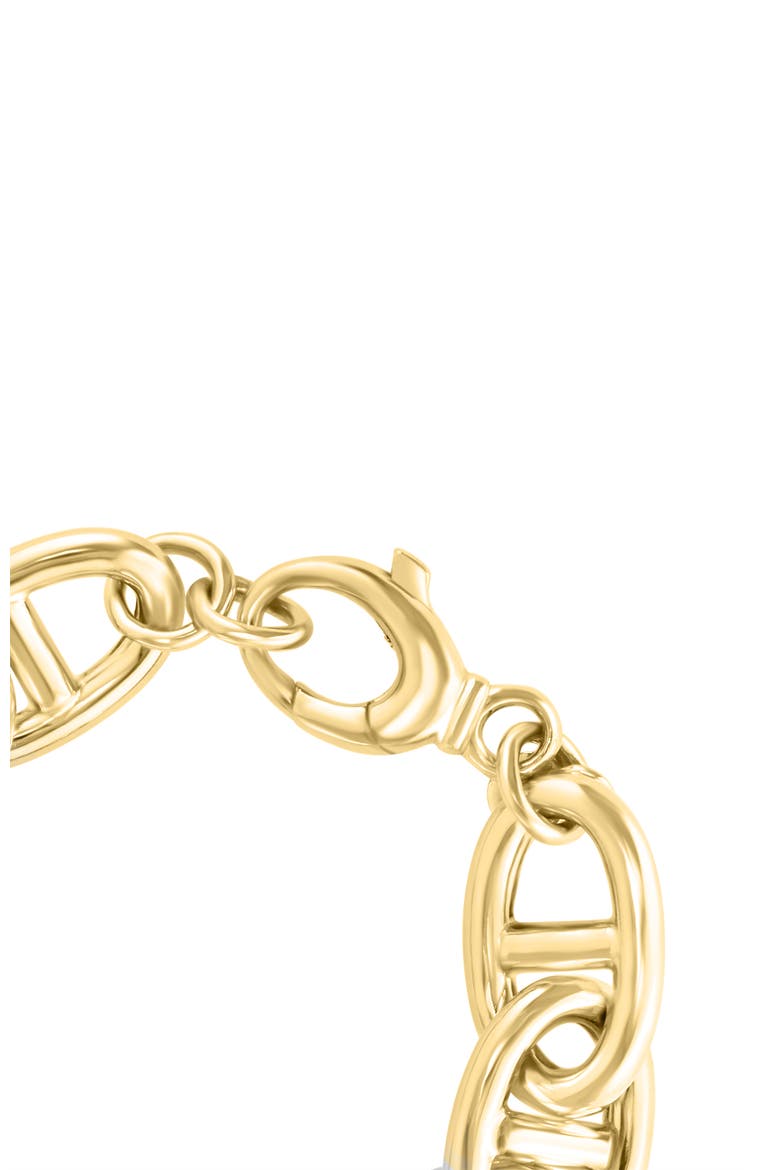 Sculpted Open Link Bracelet in Gold-Plated Sterling Silver, Alternate, color, Yellow