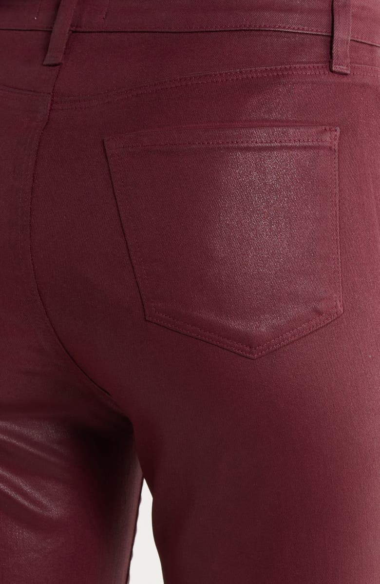 L'AGENCE Kendra Coated High Waist Crop Flare Jeans, Alternate, color, Dark Port Coated