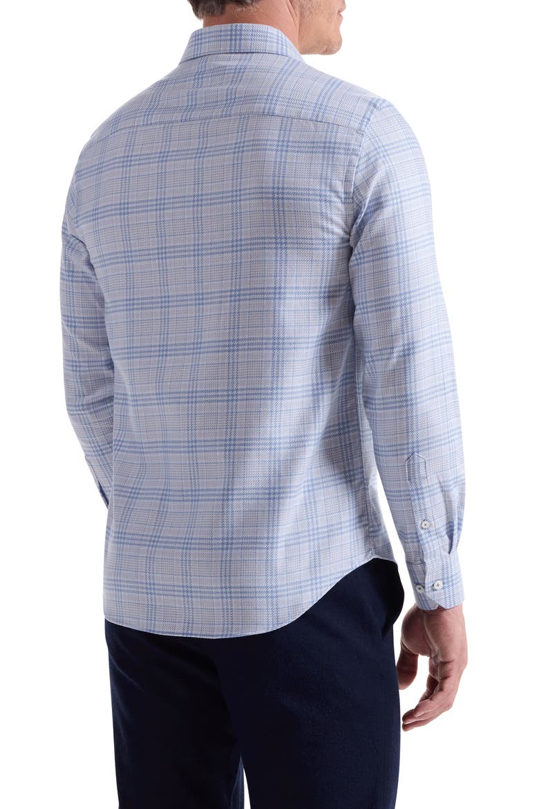 Axel Trim Fit Plaid Cotton Button-Up Shirt, Alternate, color, SKY