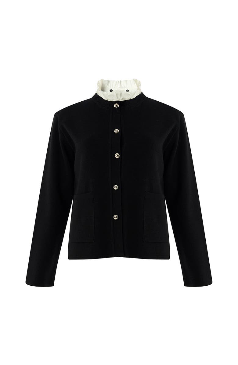 Exquise Kamilah Knit Cardigan, Alternate, color, Black