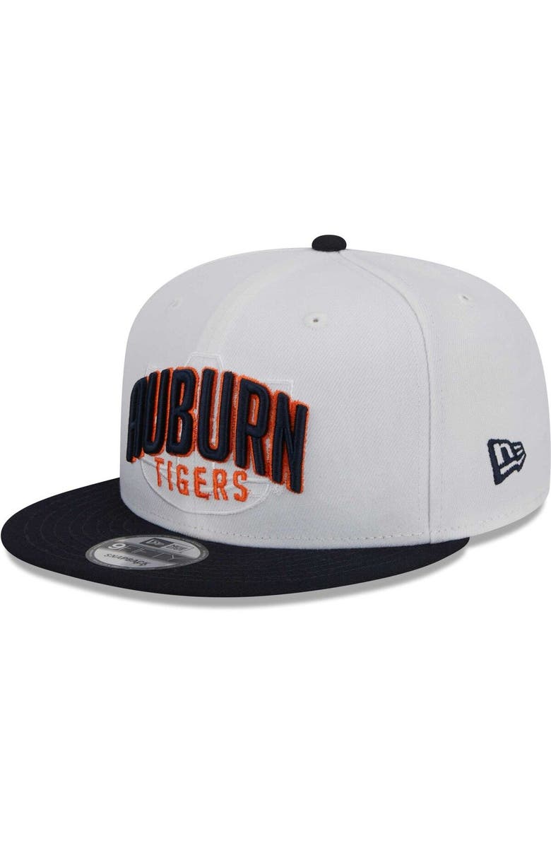 New Era Men's New Era White/Navy Auburn Tigers Two-Tone Layer 9FIFTY Snapback Hat, Alternate, color, 