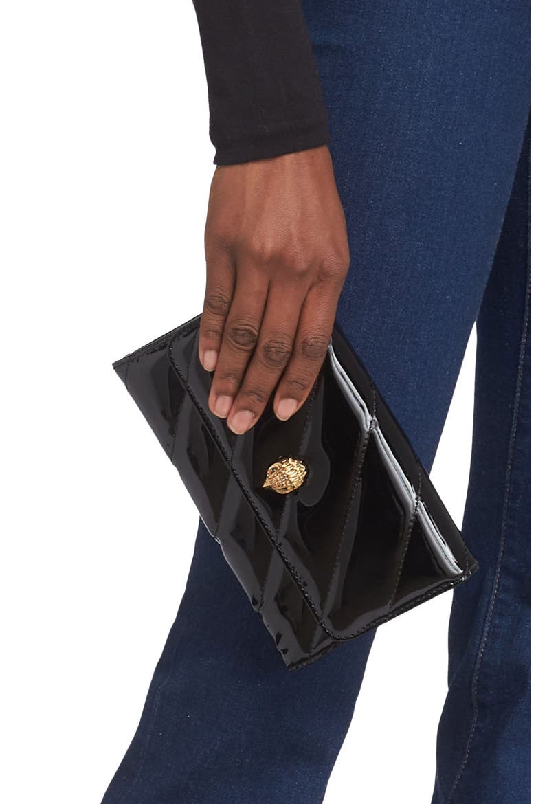 Soho Leather Wallet on a Chain, Alternate, color, BLACK