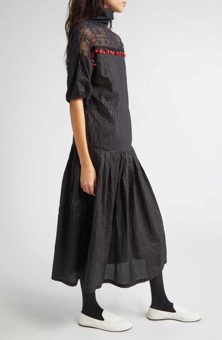 KÚR Lace Inset Drop Waist Shift Dress, Alternate, color, Black Multi