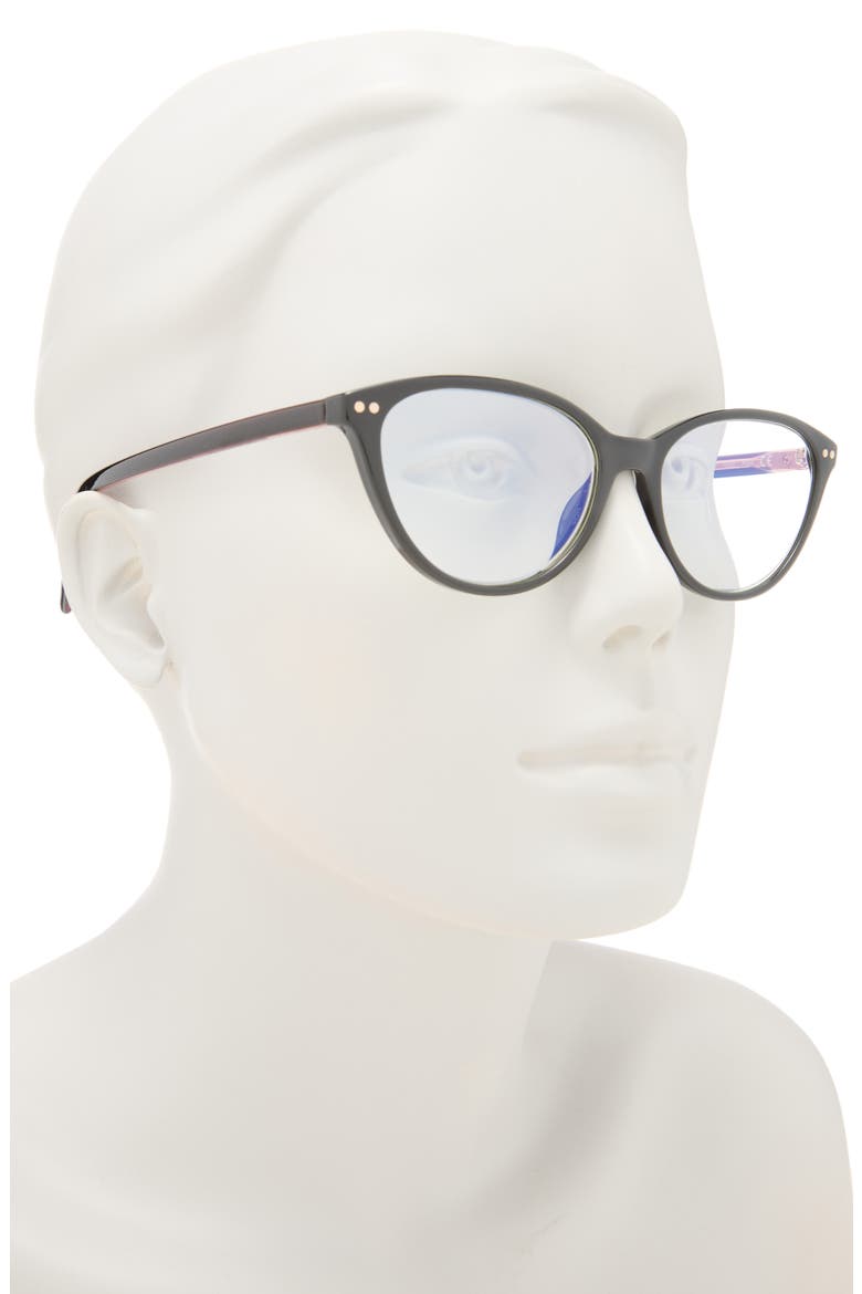 roanne 54mm cat eye reading glasses, Alternate, color, BLACK PINK