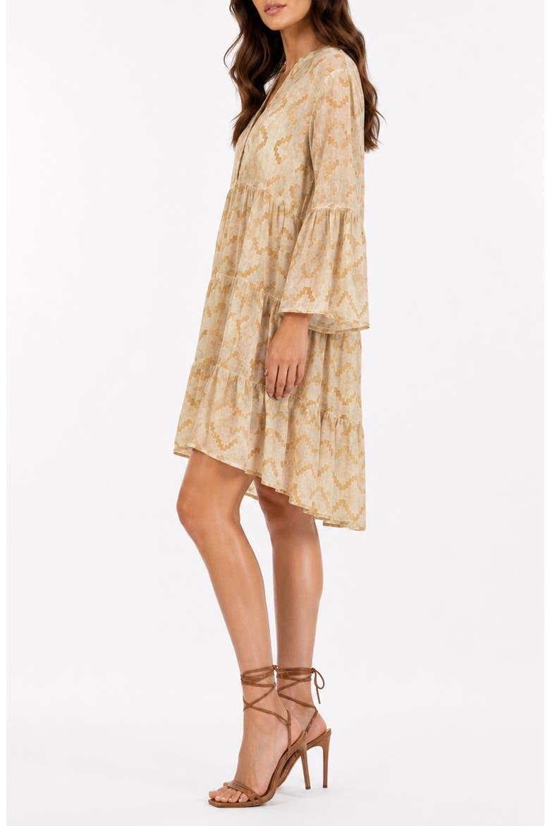 Tiered Bell Sleeve Cover-Up, Alternate, color, BEIGE