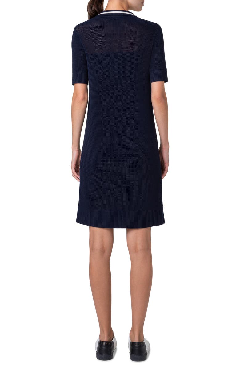 Akris punto Signature Tipped Polo Sweater Dress, Alternate, color,