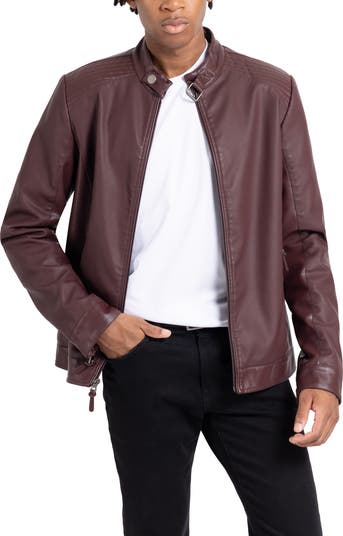 Faux Leather Racing Jacket