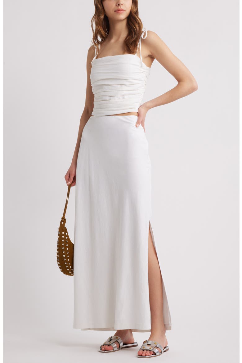 Tie Strap Linen Blend Tank, Alternate, color, WHITE