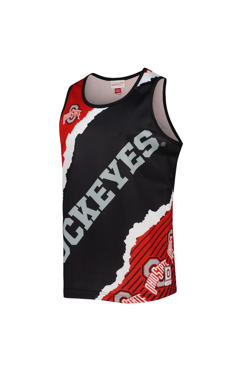 Mitchell & Ness Men's Mitchell & Ness Black/Scarlet Ohio State Buckeyes Jumbotron 2.0 Sublimated Tank Top, Alternate, color, Black
