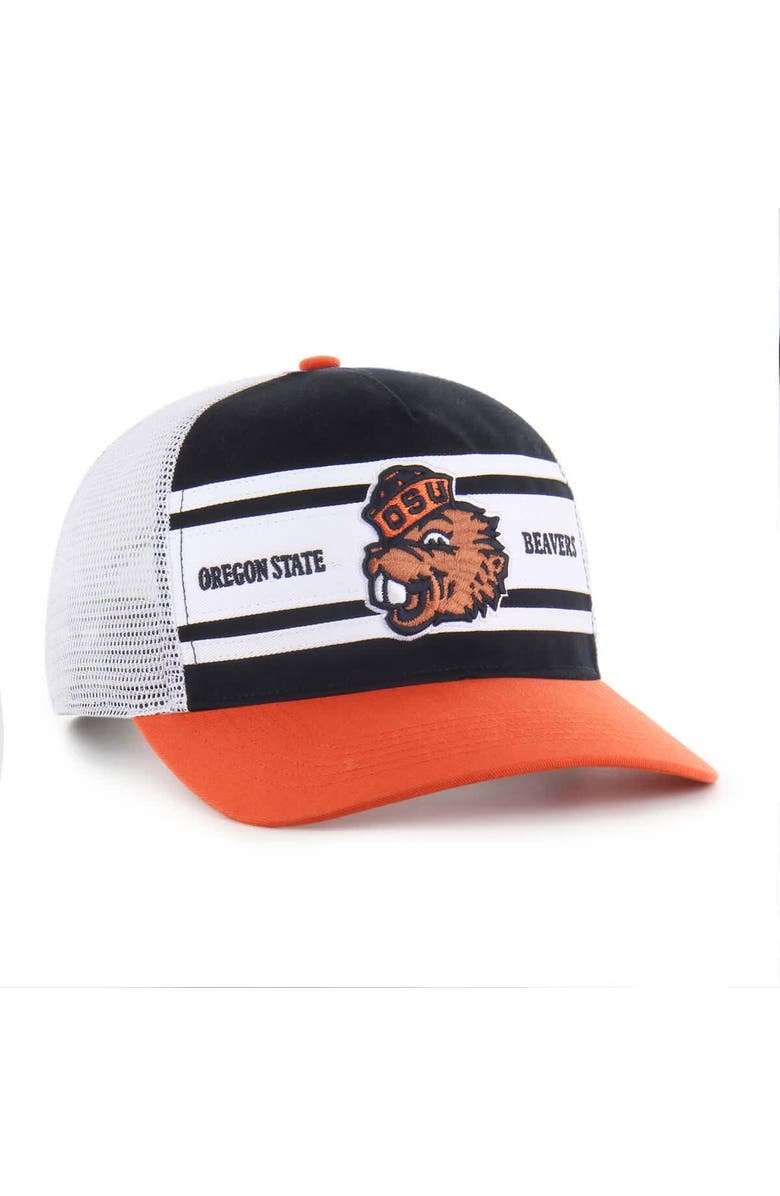 '47 Youth '47 Black/Orange Oregon State Beavers Super Stripe Hitch Adjustable Trucker Hat, Alternate, color, Black