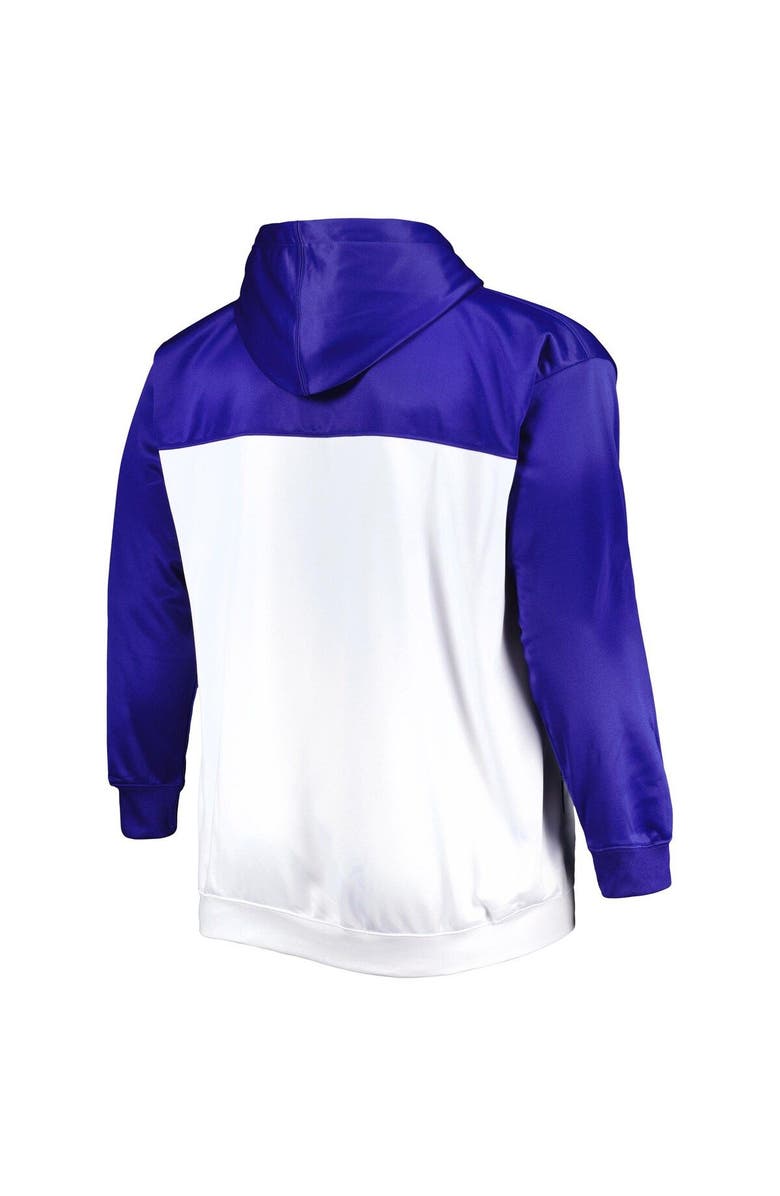 PROFILE Men's Royal/White Los Angeles Dodgers Big & Tall Yoke Full-Zip Hoodie, Alternate, color, Royal