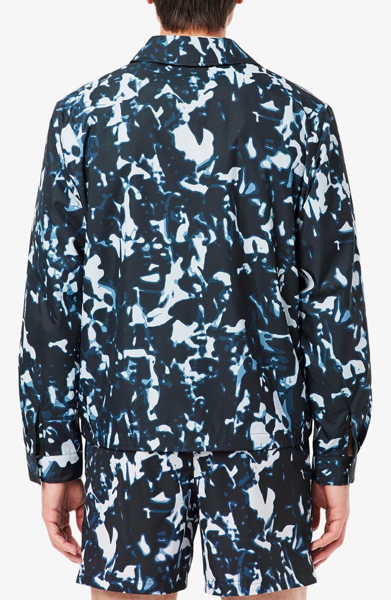 Lacoste Elevated Tennis Water Repellent Zip Jacket, Alternate, color, Black/ Limestone-Calluna