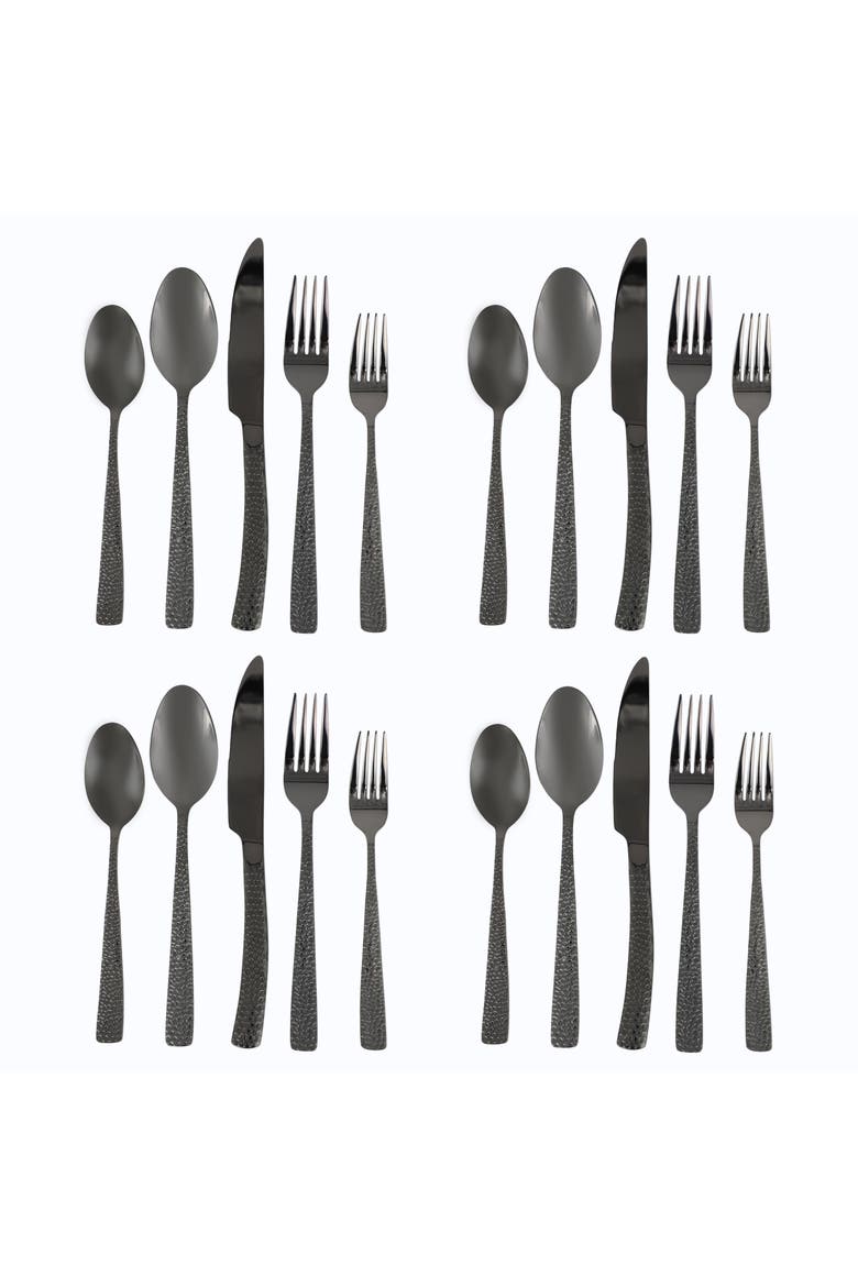 Stonehenge 20 Piece Flatware Set, Main, color, Black