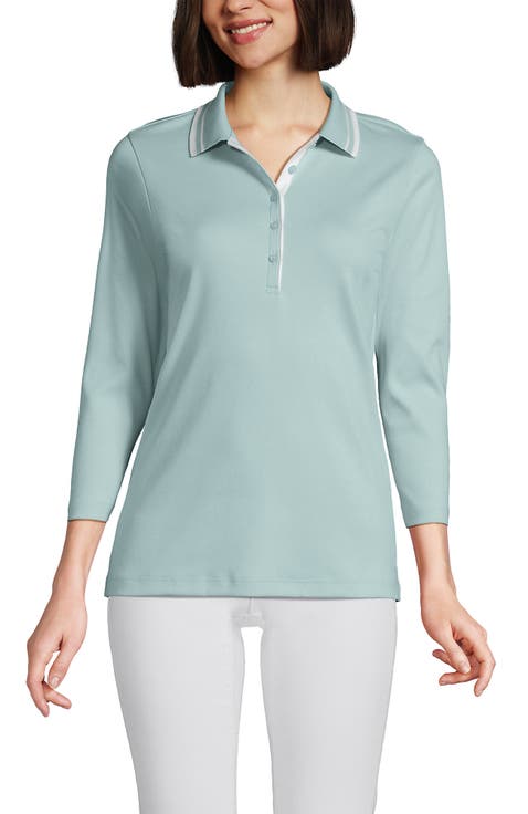 3/4 Sleeve Supima Cotton Polo Shirt