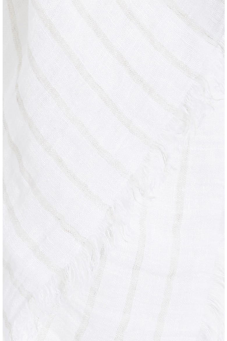 Stripe Organic Linen Scarf, Alternate, color, WHEAT