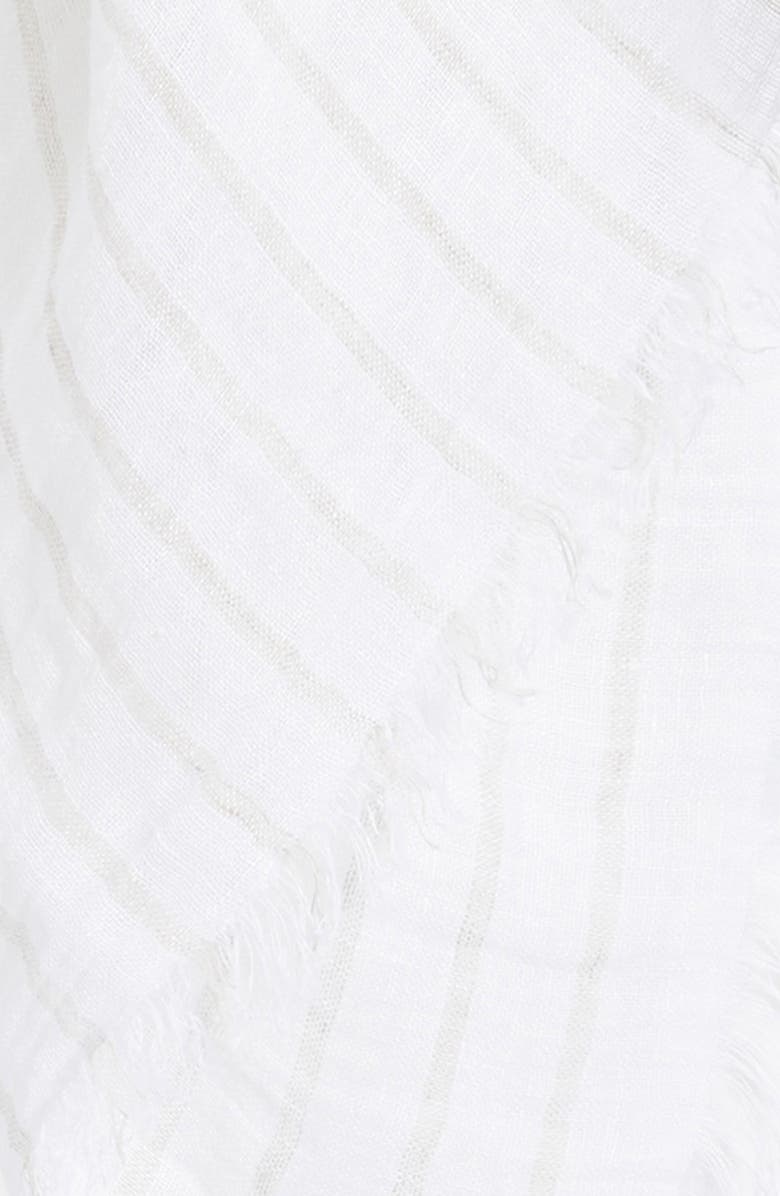 Eileen Fisher Stripe Organic Linen Scarf, Alternate, color, Wheat