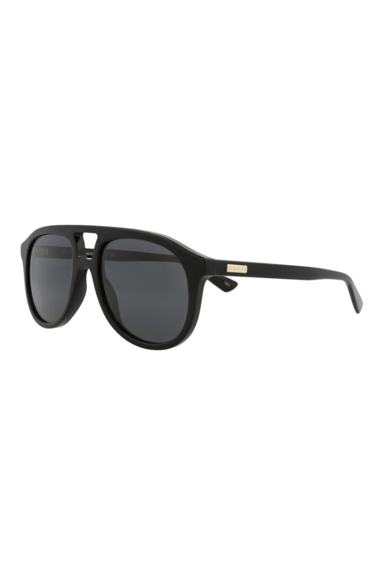 54mm Aviator Sunglasses, Alternate, color, BLACK BLACK GREY