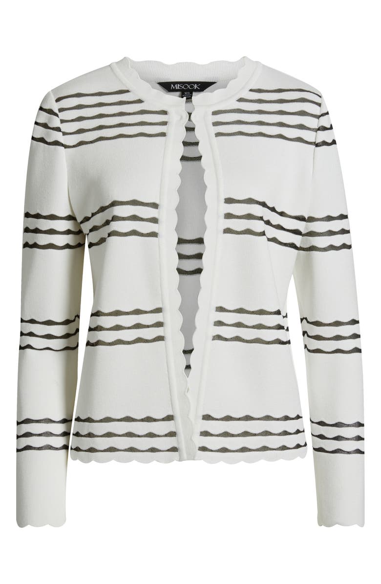 Misook Heritage Scalloped Trim Knit Jacket, Alternate, color,
