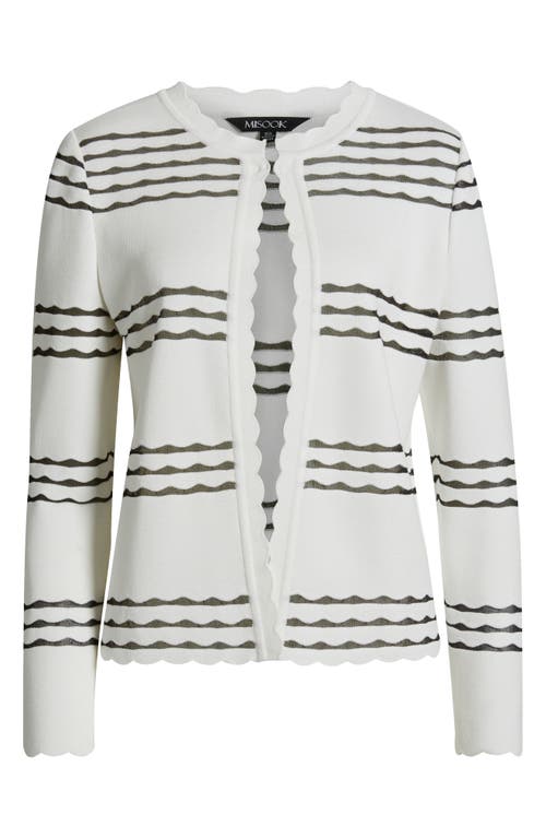 Misook Heritage-fit Scalloped Trim Knit Jacket