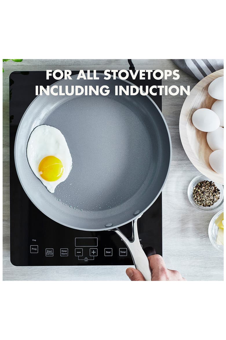 Valencia Pro Set of 3 Ceramic Nonstick Fry Pans, Alternate, color, GREY