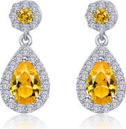 Lafonn Simulated Diamond & Simulated Semiprecious Stone Pear Drop Earrings