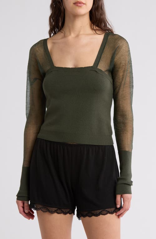 FREE PEOPLE FREE PEOPLE NIGHT AFTER NIGHT MESH TRIM TOP