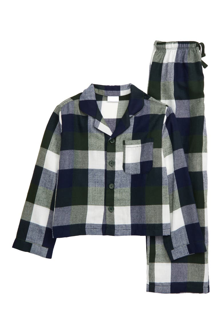 Flannel Pajamas, Main, color, NAVY PEACOAT CHECK