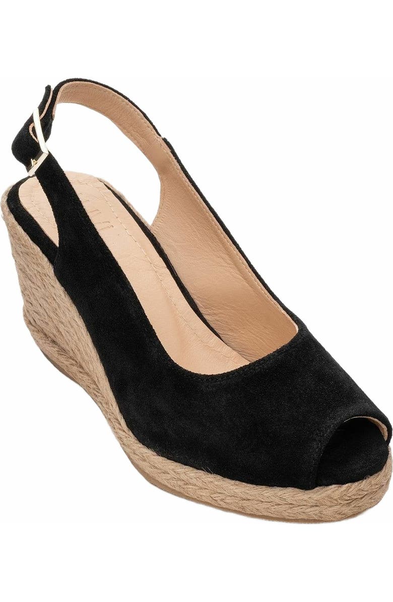 Forever & Always Shoes Ryan Leather Espadrilles, Alternate, color, Black Suede Leather