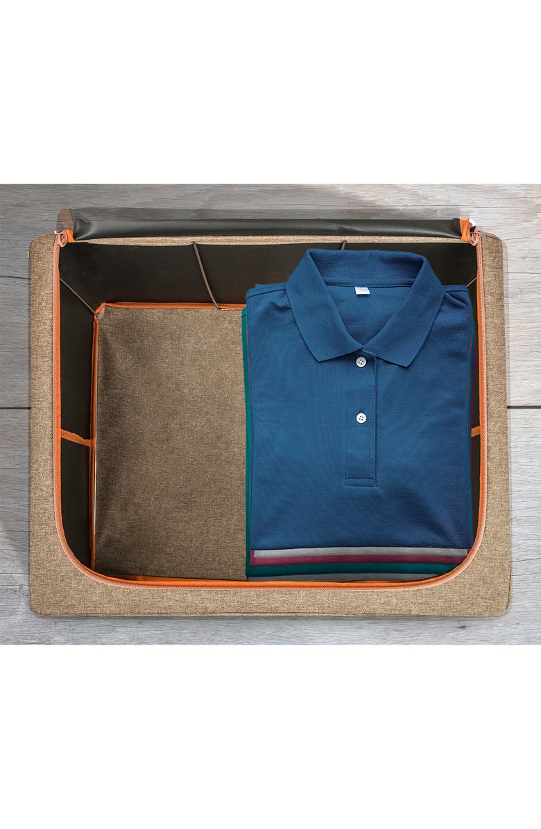 SORBUS Brown Small Zip Window Fabric Storage Box - Set of 2, Alternate, color, 