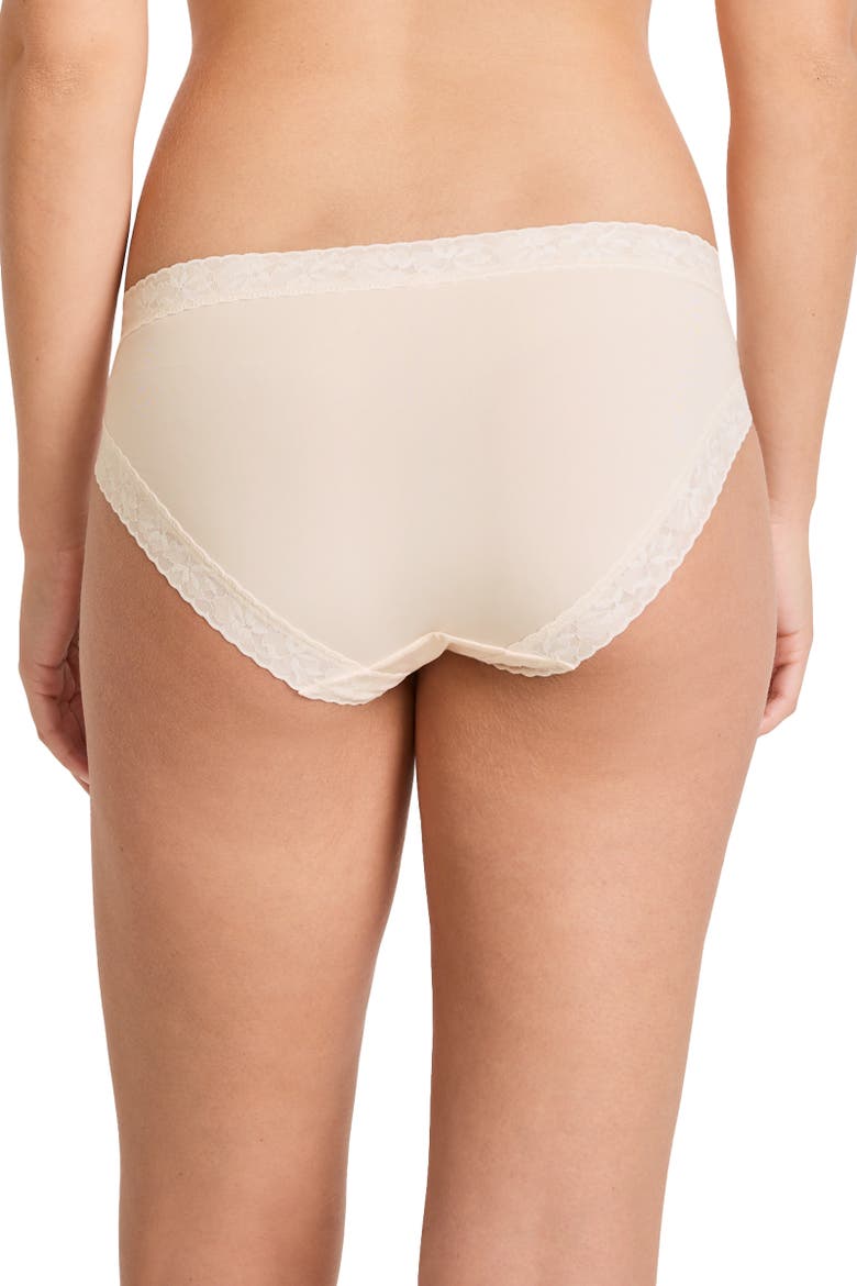 Women's Soft Stretch Lace Microfiber Bikini, Alternate, color, Peach Ice