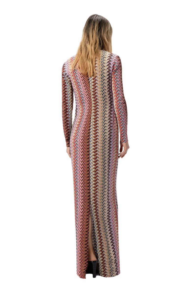 Missoni Long Dress With V-neck And Zigzag Pattern, Alternate, color, Multicoloured