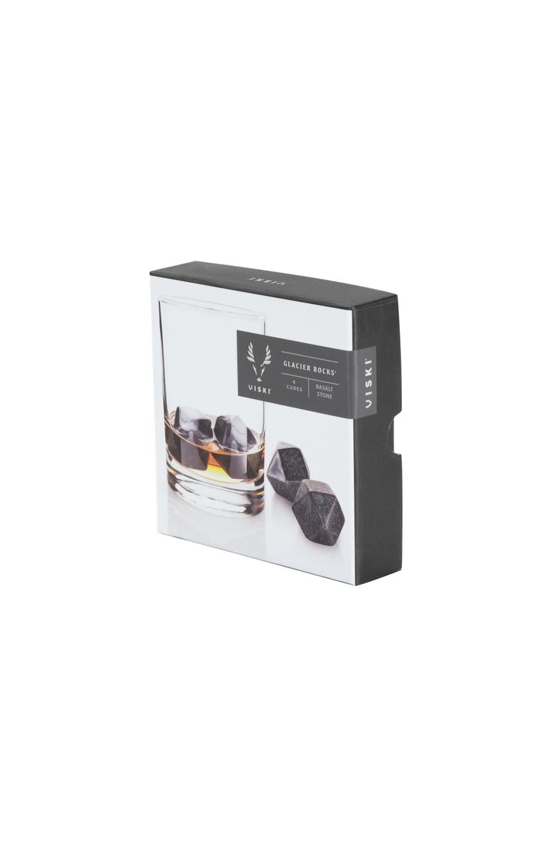 Viski Glacier Rocks Hexagonal Basalt Stones Set of 4, Alternate, color, Black