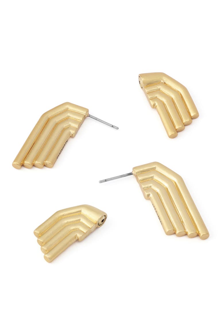 Tube Front/Back Earrings, Alternate, color, VINTAGE GOLD