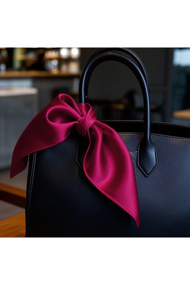 Mulberry Silk Square Scarf, Alternate, color, Wine