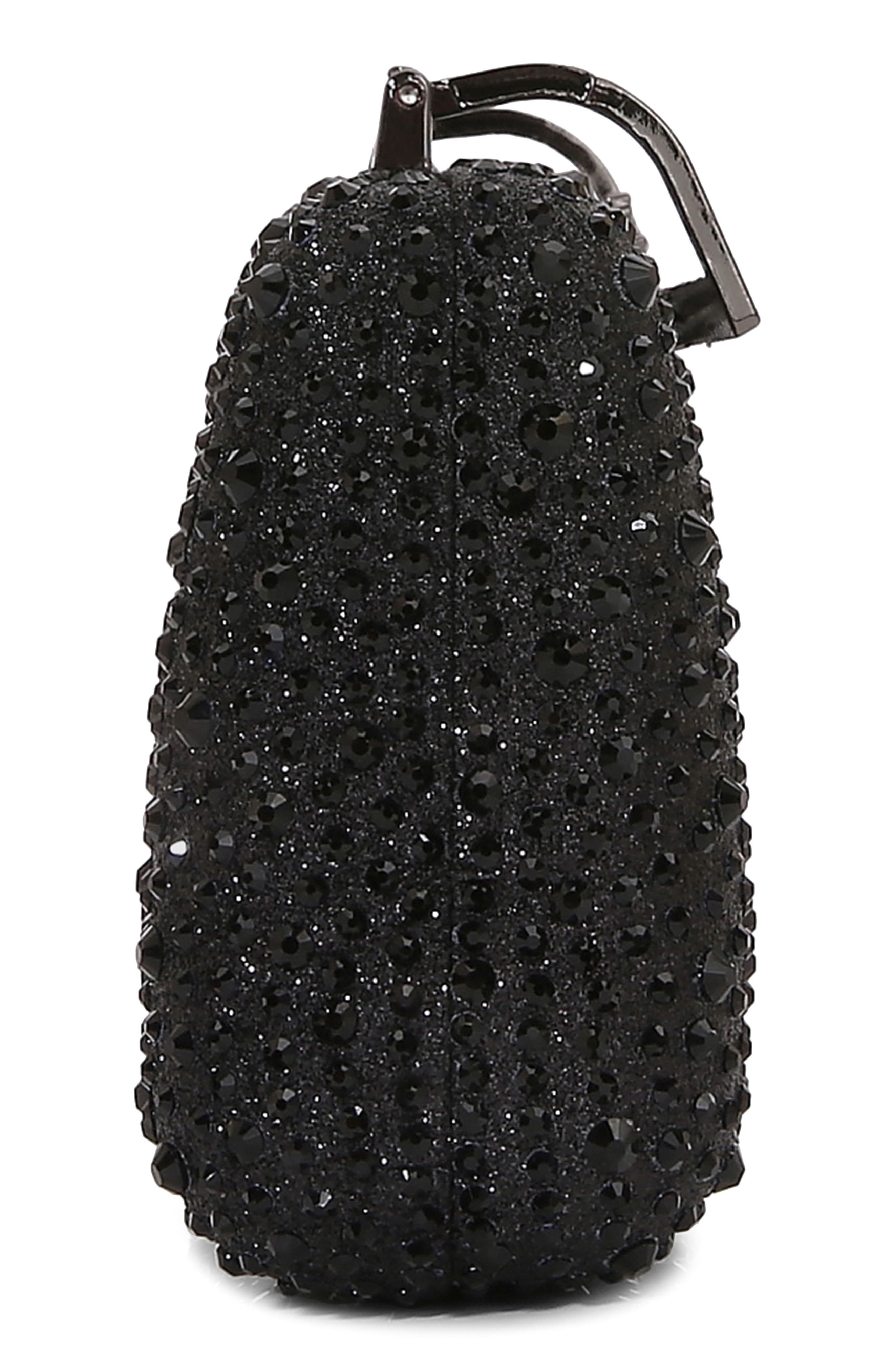 Rhinestone Elongated Snap Clutch, Alternate, color, BLACK